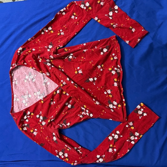 Bright red floral crop top - Picture 2 of 2